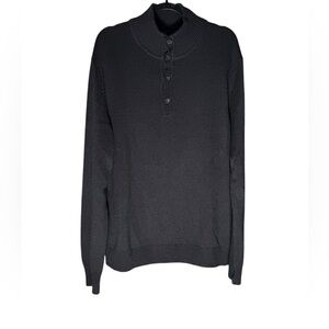 Banana Republic Silk Cashmere Sweater Men size XL Mock Henley quiet luxury